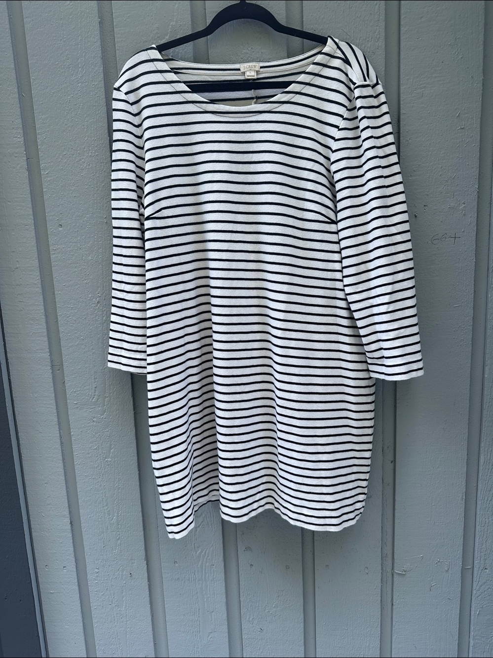 J. Crew Black and White Striped Dress